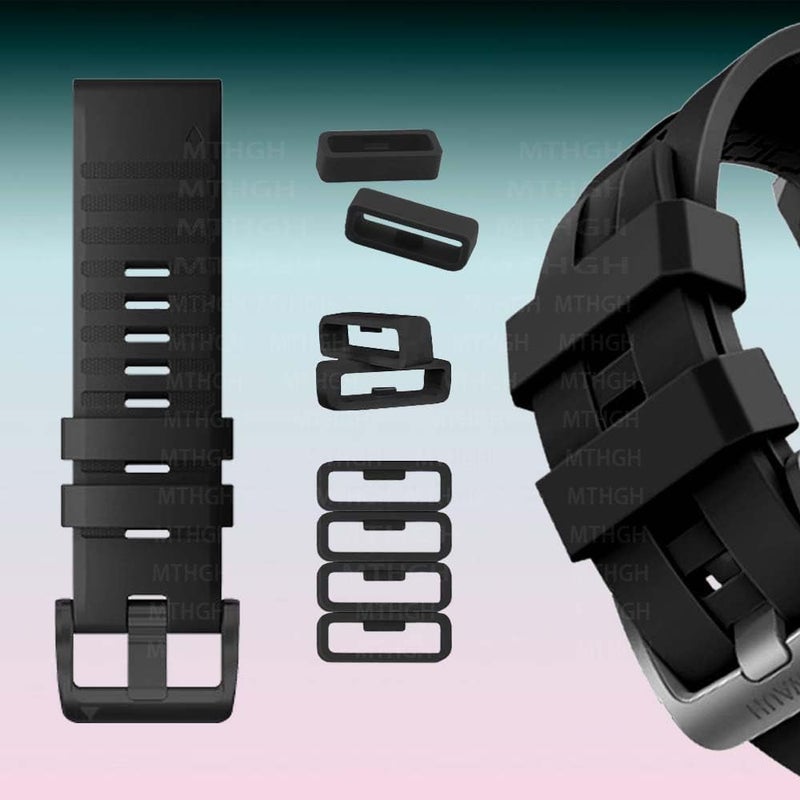 MTHGH 20mm Watch Strap Loops for Garmin Fenix 7S/6S/5S Forerunner 55/45/45S/245 Instinct 2S Smartwatch Fastener Rings[5Pcs]+ 5Pcs Dust Plug, Silicone Replacement Secure Rings Connector Holders Loop - Image 5